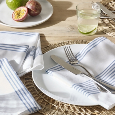 Blue Stripe Napkin - Set of 4 | Table Linens & Accessories | The White ...