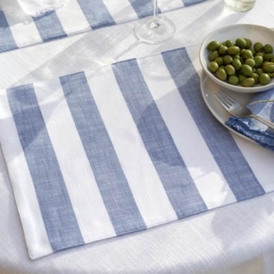 Blue Stripe Placemats Set of 2 Home Accessories Sale The White
