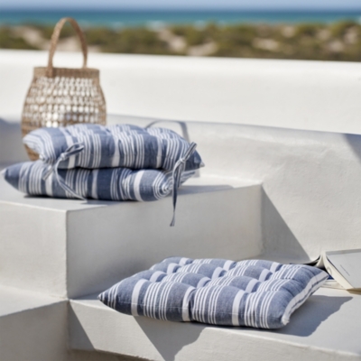 Outdoor seat cushions striped hot sale