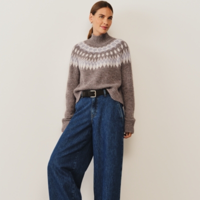 Blurred Fair Isle Jumper With Alpaca