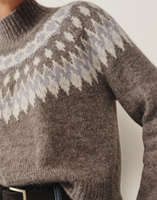 Blurred Fair Isle Jumper With Alpaca