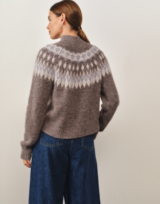 Blurred Fair Isle Jumper With Alpaca