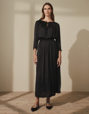 BoatNeck Fit & Flare Midi Dress Clothing Sale The White Company UK