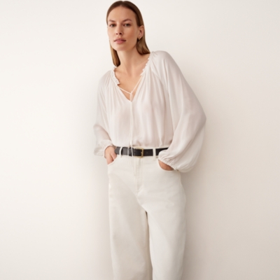 Boho Blouse with Frill Neckline