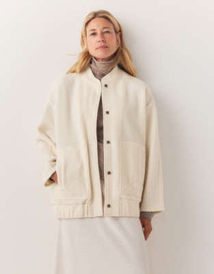 White boiled store wool jacket