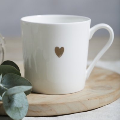 Bone China Heart Mug