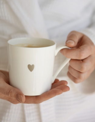Bone China Heart Mug