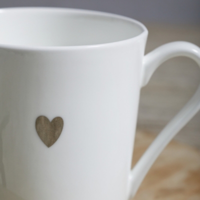 Bone China Heart Mug