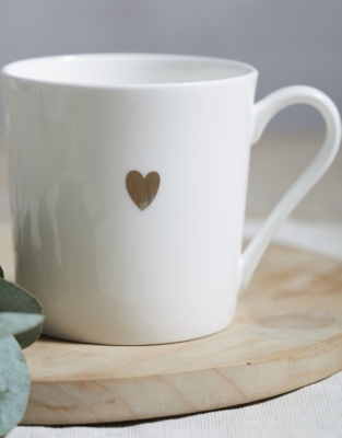 Bone China Heart Mug
