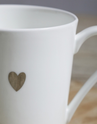 Bone China Heart Mug