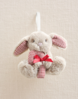 Bonnie Bunny Gingham Candy Cane Decoration