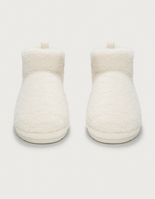 Borg Bootie Slippers - Ivory