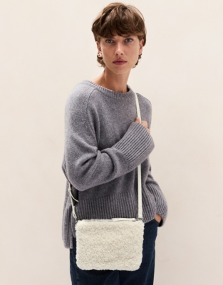 Borg Double Zip Pouch Crossbody Bag