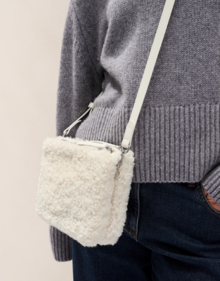 Borg Double Zip Pouch Crossbody Bag