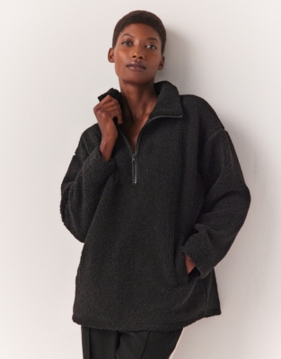 Half zip 2025 borg hoodie