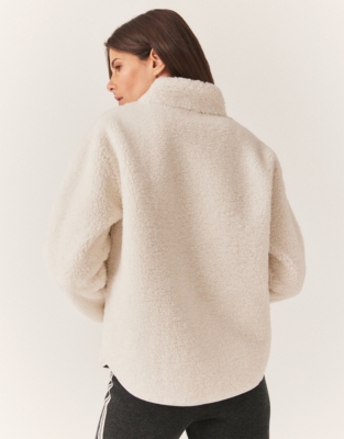 Borg Half Zip Sweatshirt - Ivory