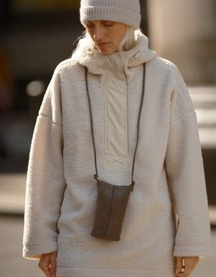 Borg Oversized Side Zip Hoodie