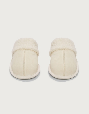 Suede mule slippers white company new arrivals