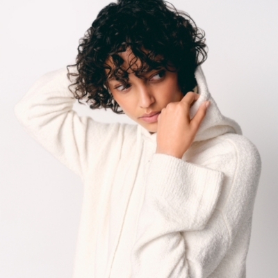 Bouclé Hooded Jumper