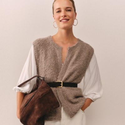 Bouclé Knitted Gilet with Alpaca