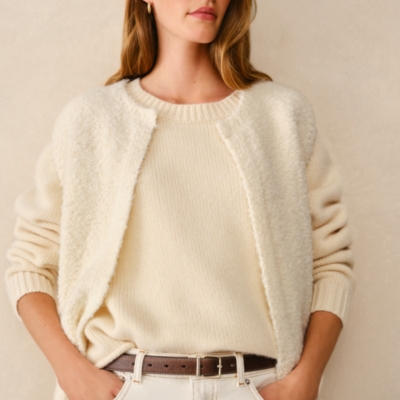 Bouclé Knitted Gilet with Alpaca