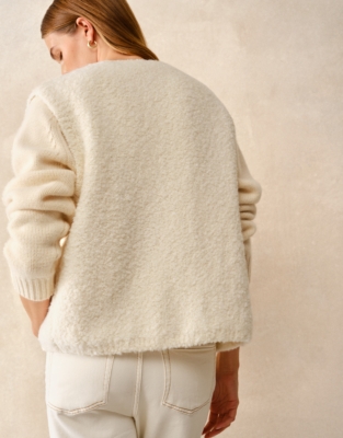 Bouclé Knitted Gilet with Alpaca - Scandi White
