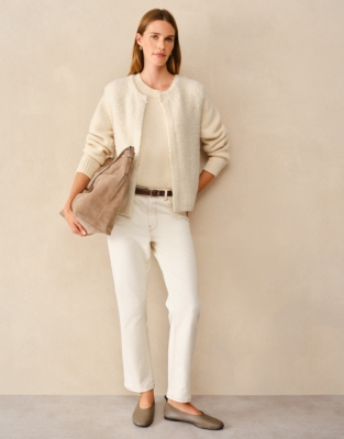 Bouclé Knitted Gilet with Alpaca - Scandi White