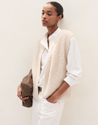 Bouclé Knitted Gilet with Alpaca