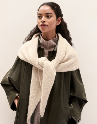 Boucle Triangle Scarf with Alpaca
