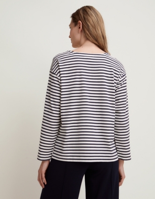 Boxy Breton Stripe Jersey Top