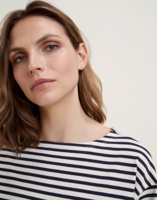 Boxy Breton Stripe Jersey Top