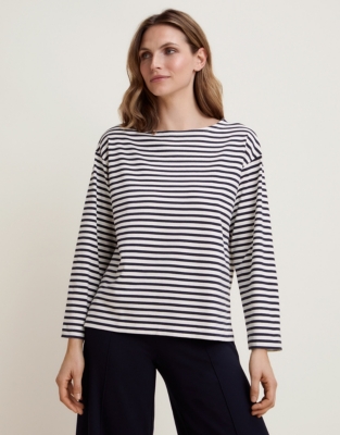 Boxy Breton Stripe Jersey Top