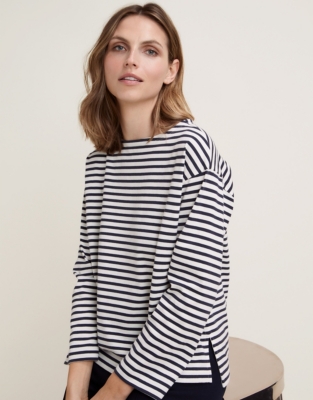 Boxy Breton Stripe Jersey Top