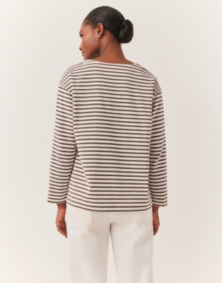 Boxy Breton Stripe Jersey Top