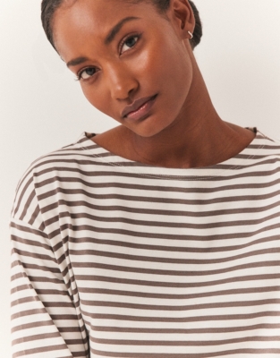 Boxy Breton Stripe Jersey Top