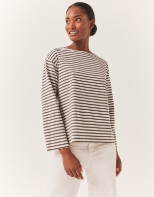 Boxy Breton Stripe Jersey Top