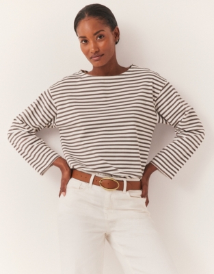 Boxy Breton Stripe Jersey Top