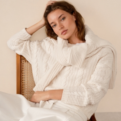 Boxy Cable Jumper with Wool