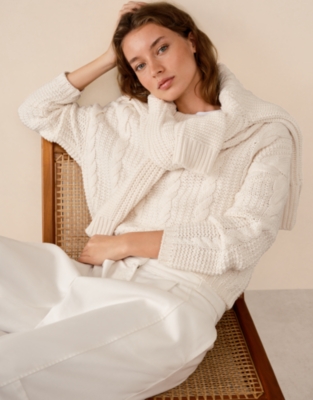 Boxy Cable Jumper with Wool