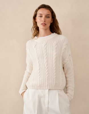 Boxy Cable Jumper with Wool