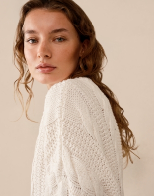 Boxy Cable Jumper with Wool