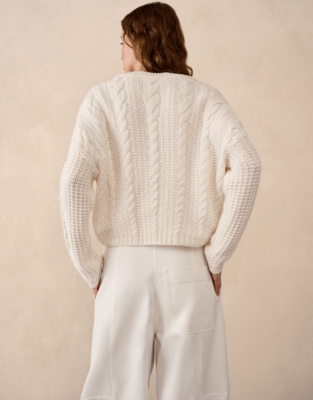 Boxy Cable Jumper with Wool