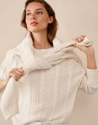 Boxy Cable Jumper with Wool