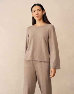 Boxy Relaxed Knitted Jumper with Cashmere