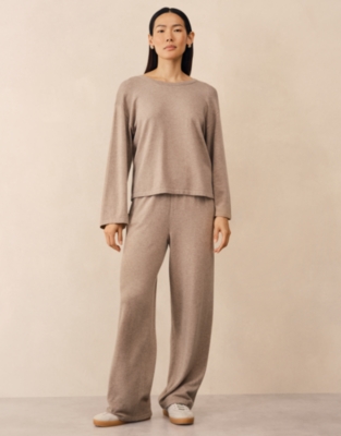 Boxy Relaxed Knitted Jumper with Cashmere