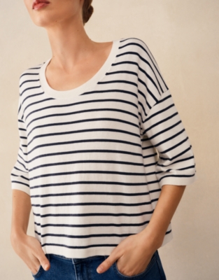 Boxy Stripe Jumper with Recycled Cotton