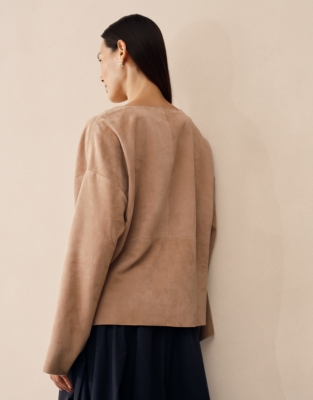 Boxy Suede Panelled Top