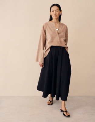Boxy Suede Panelled Top