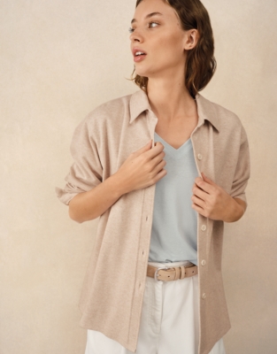 Boxy V-Neck Tee - Baby Blue