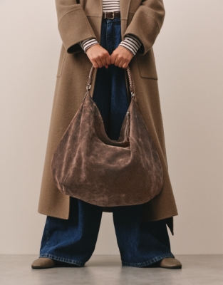 Braided Handle Large Hybrid Hobo Bag - Hazelwood